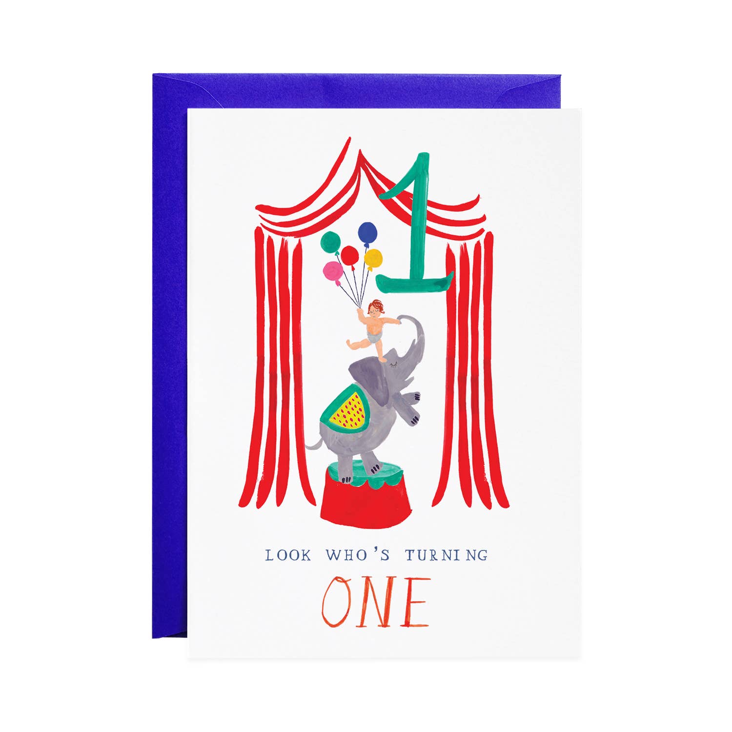 One Ellie Elephant - Birthday Greeting Card