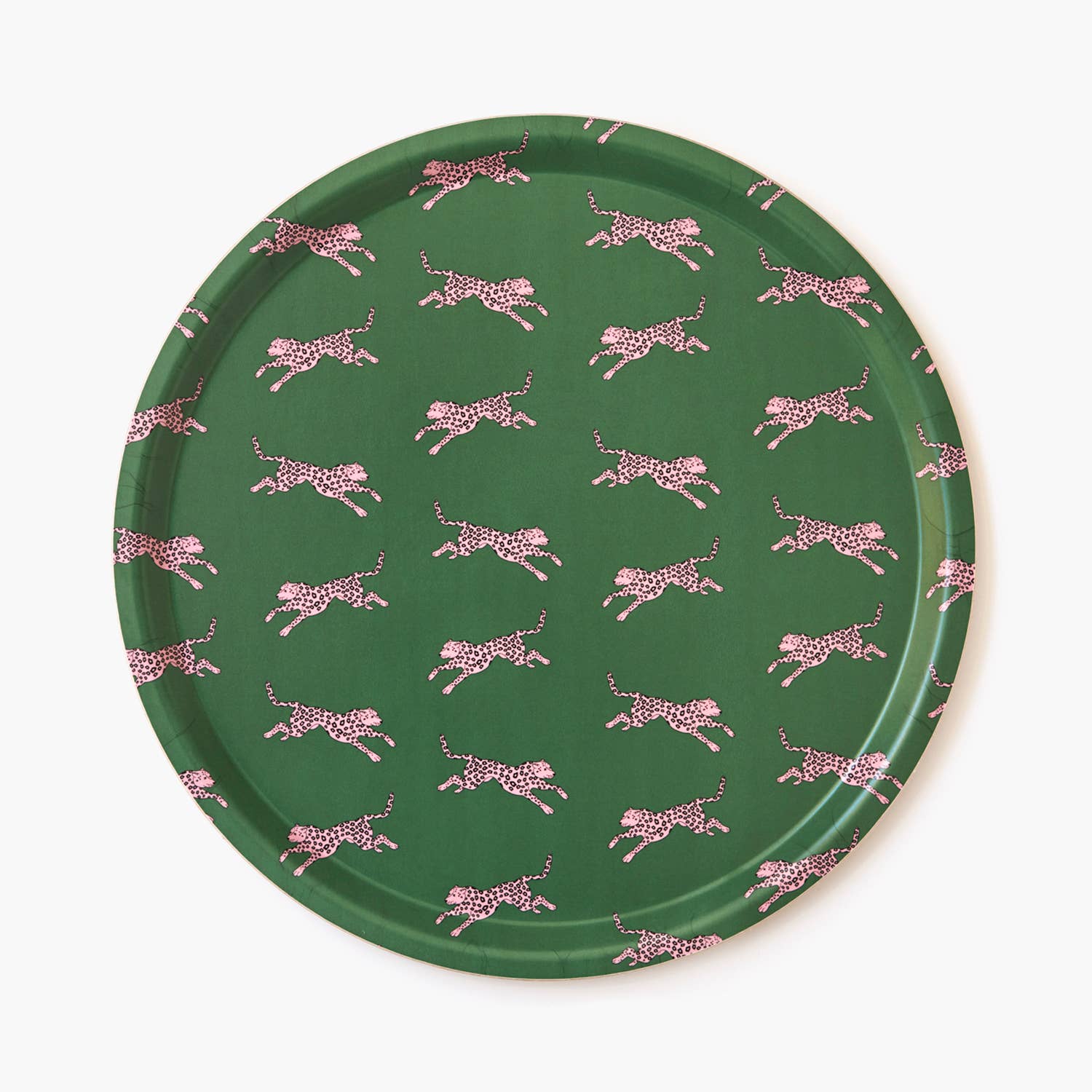 Pink Leopard Round Serving Tray - 38 cm