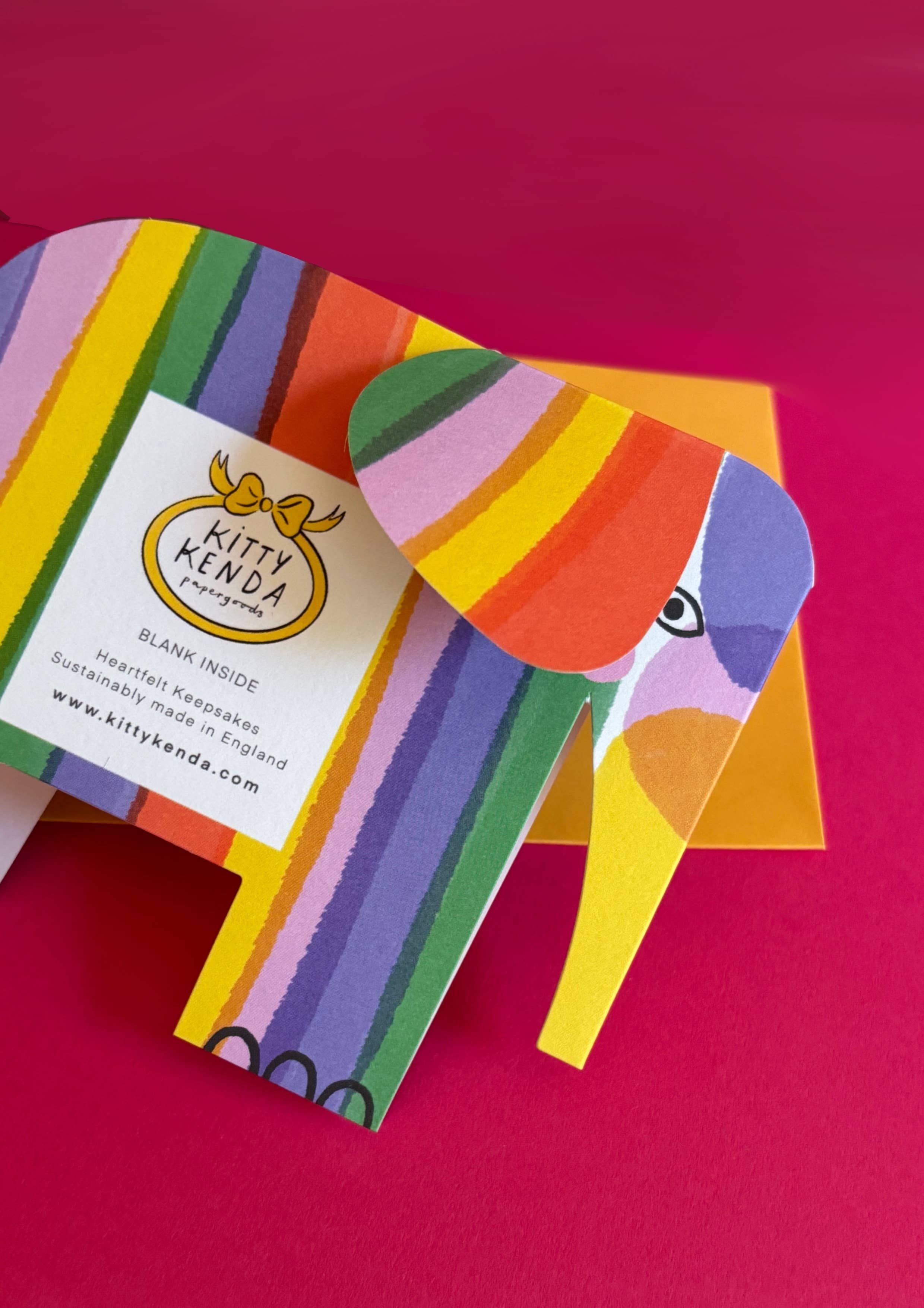 Rainbow Elephant Standing Card