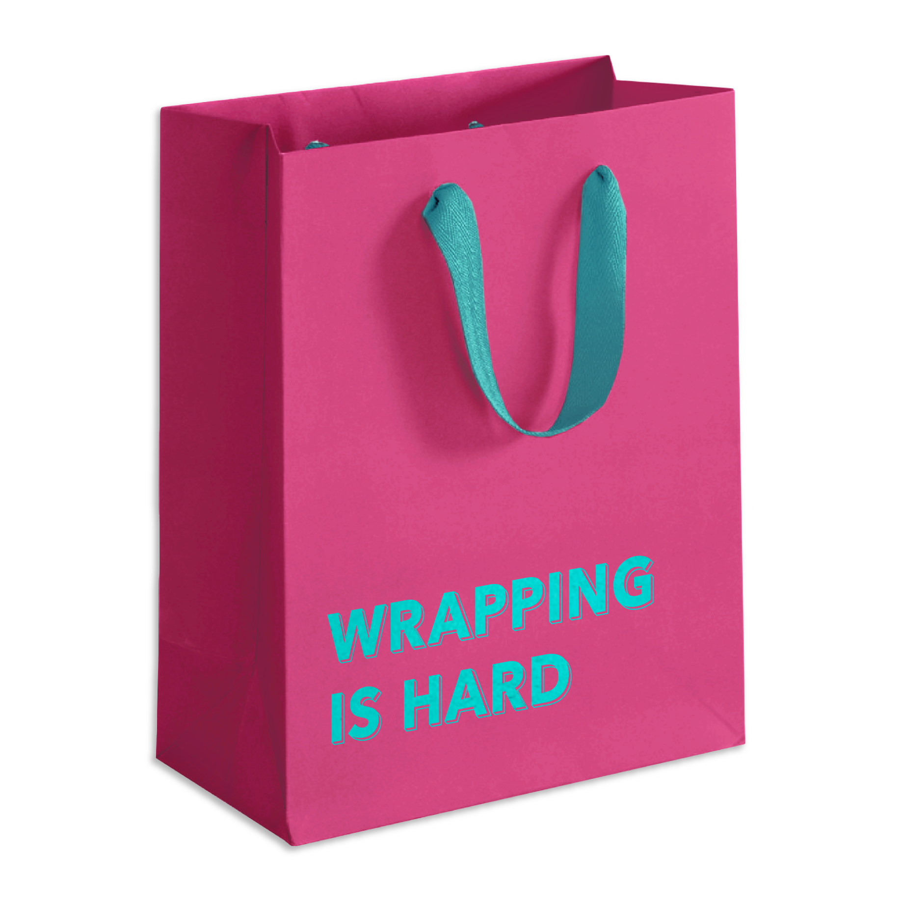 "Wrapping is Hard" Gift Bag (Magenta)