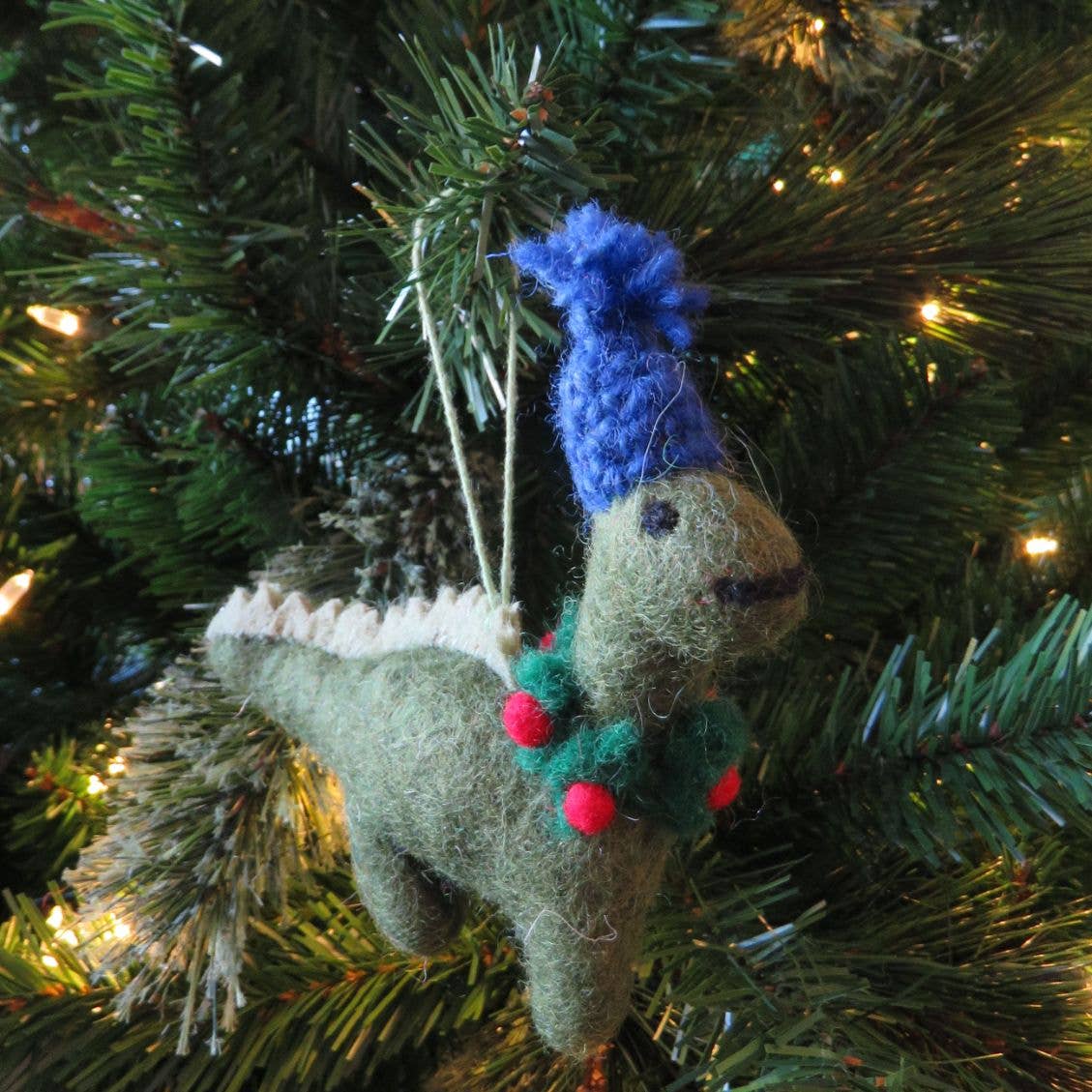 Cosy Dinosaur Christmas Ornament