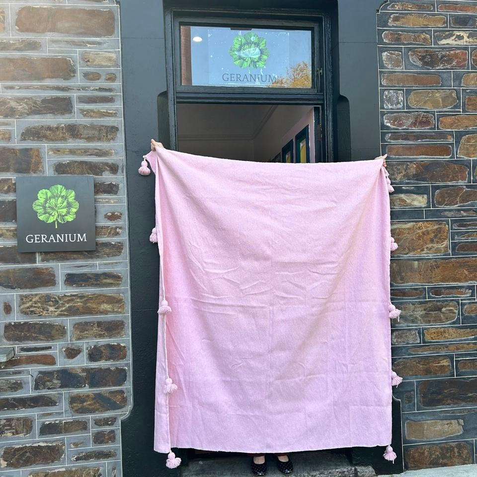 Baby Pink Throw Rug / Picnic Blanket