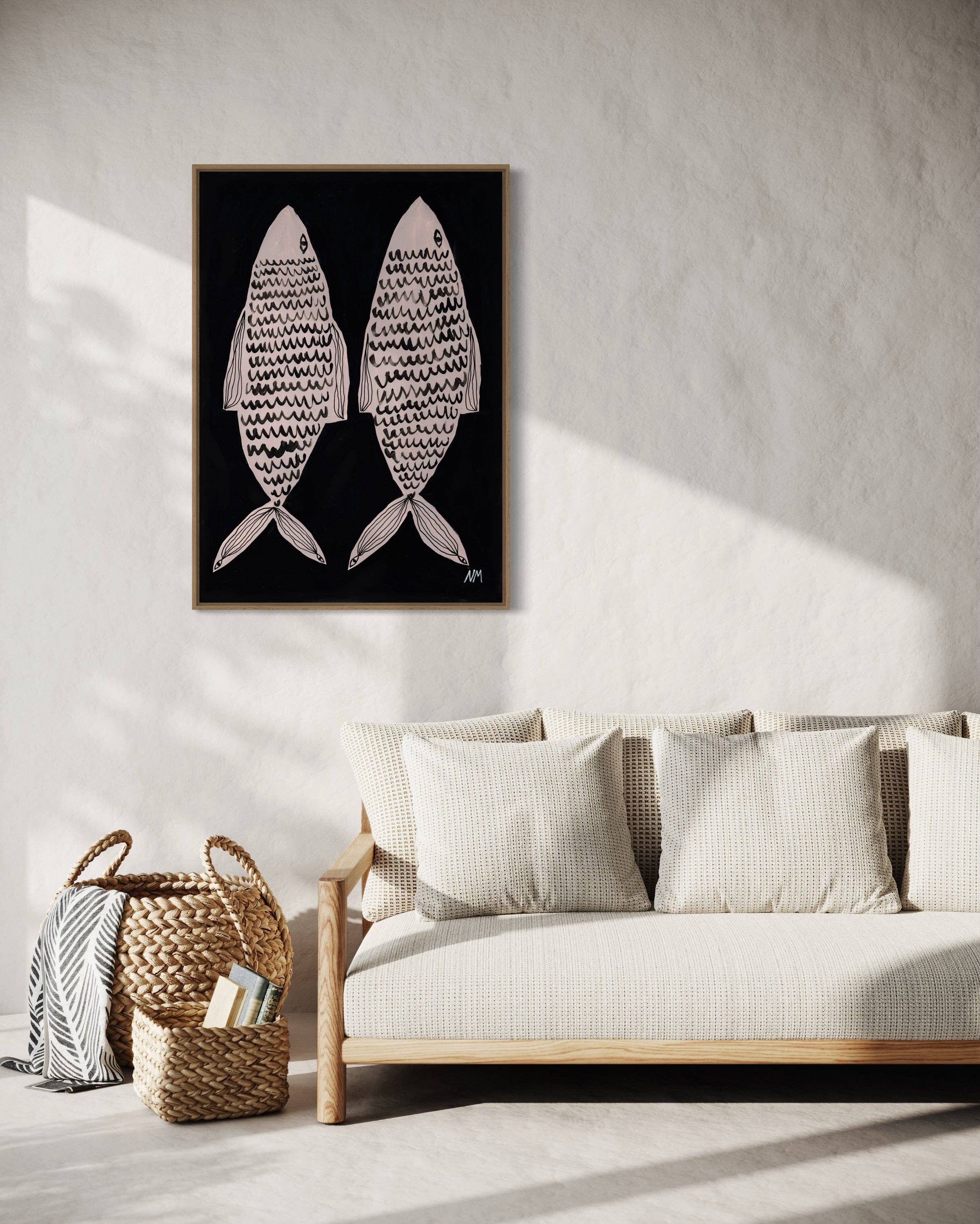 Two fish by Nancy McKie - Unframed