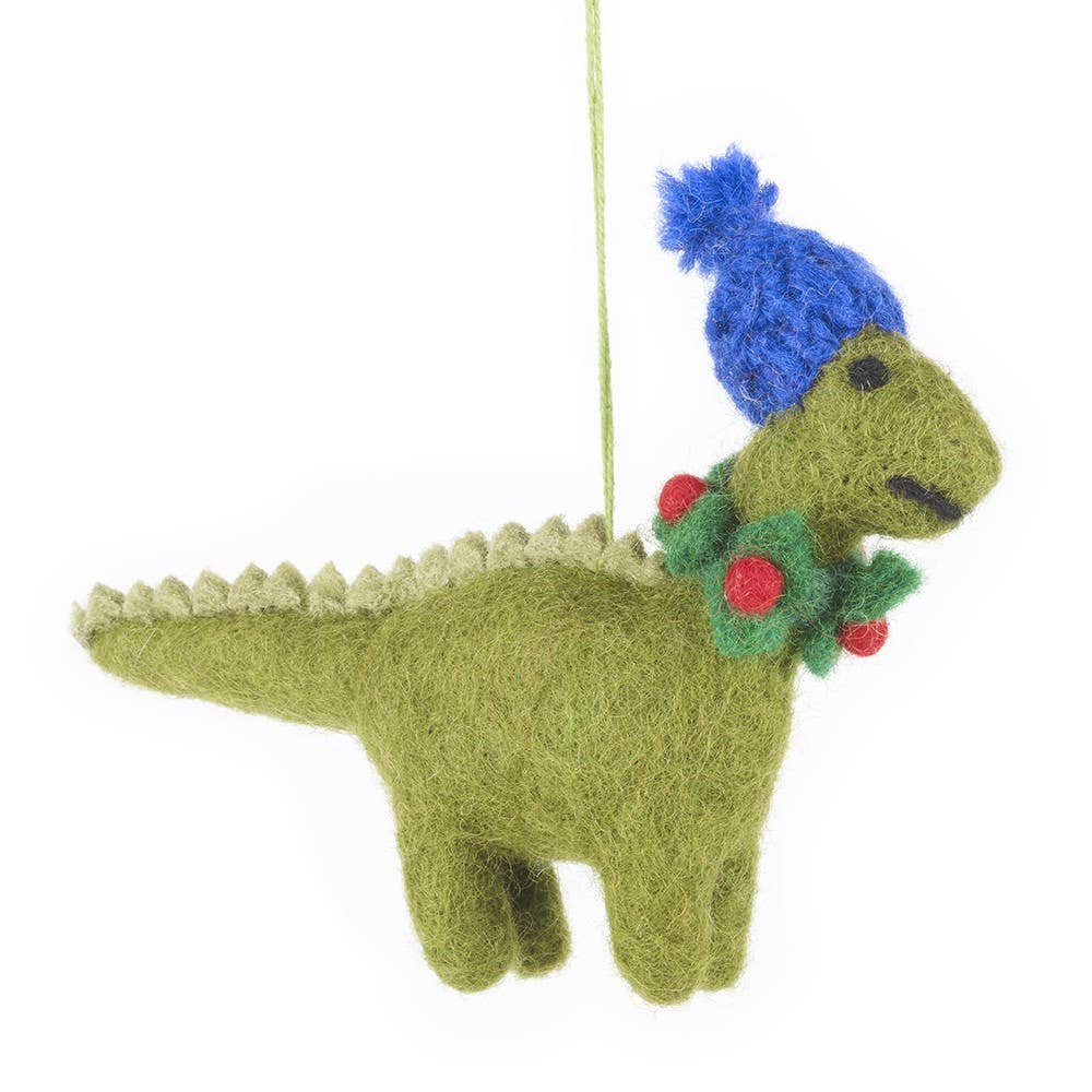 Cosy Dinosaur Christmas Ornament