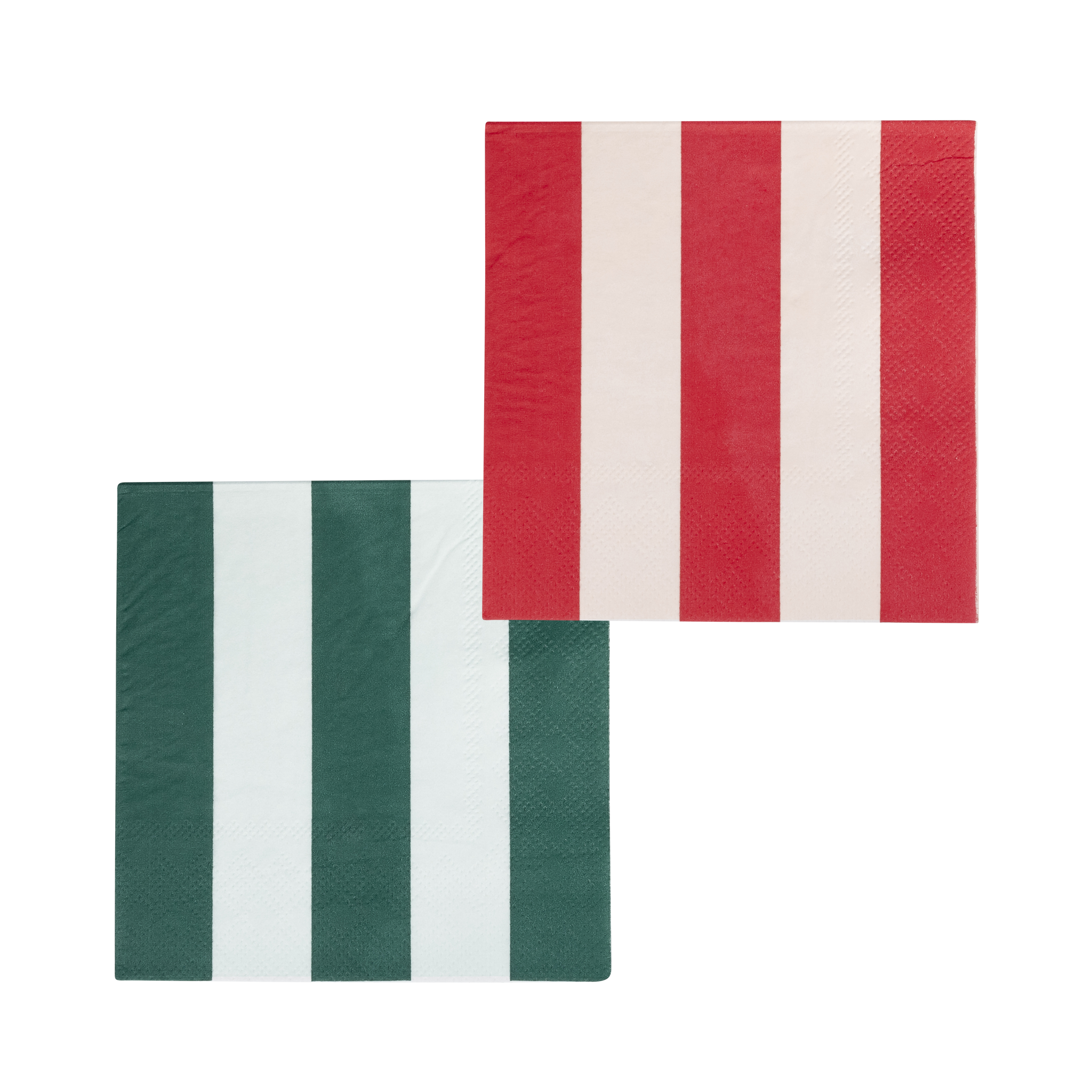 Red and Pink Green and Mint Striped Cocktail Napkin Set