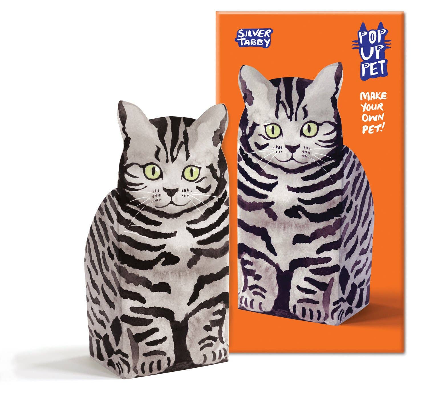 Pop Up Pet Silver Tabby – Paper Pet Gift