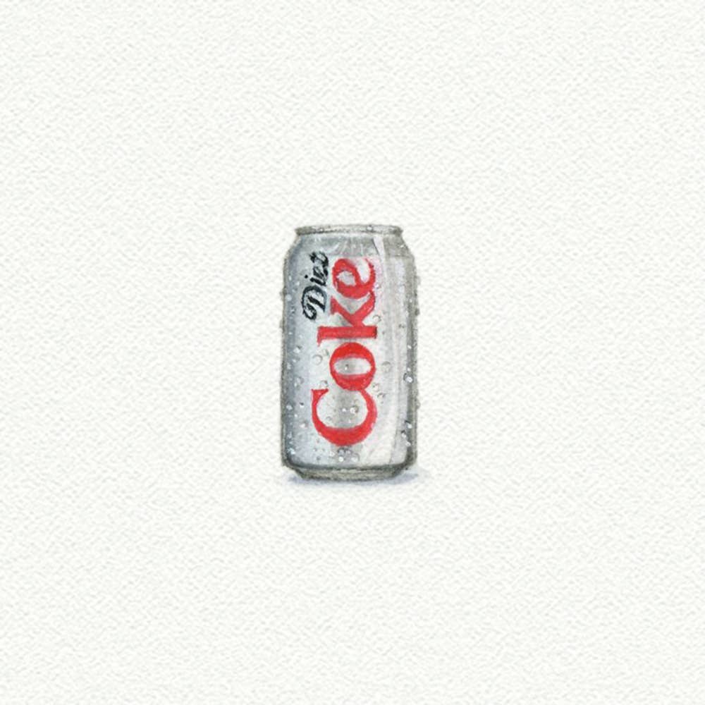 Diet Coke Miniature Watercolour Print