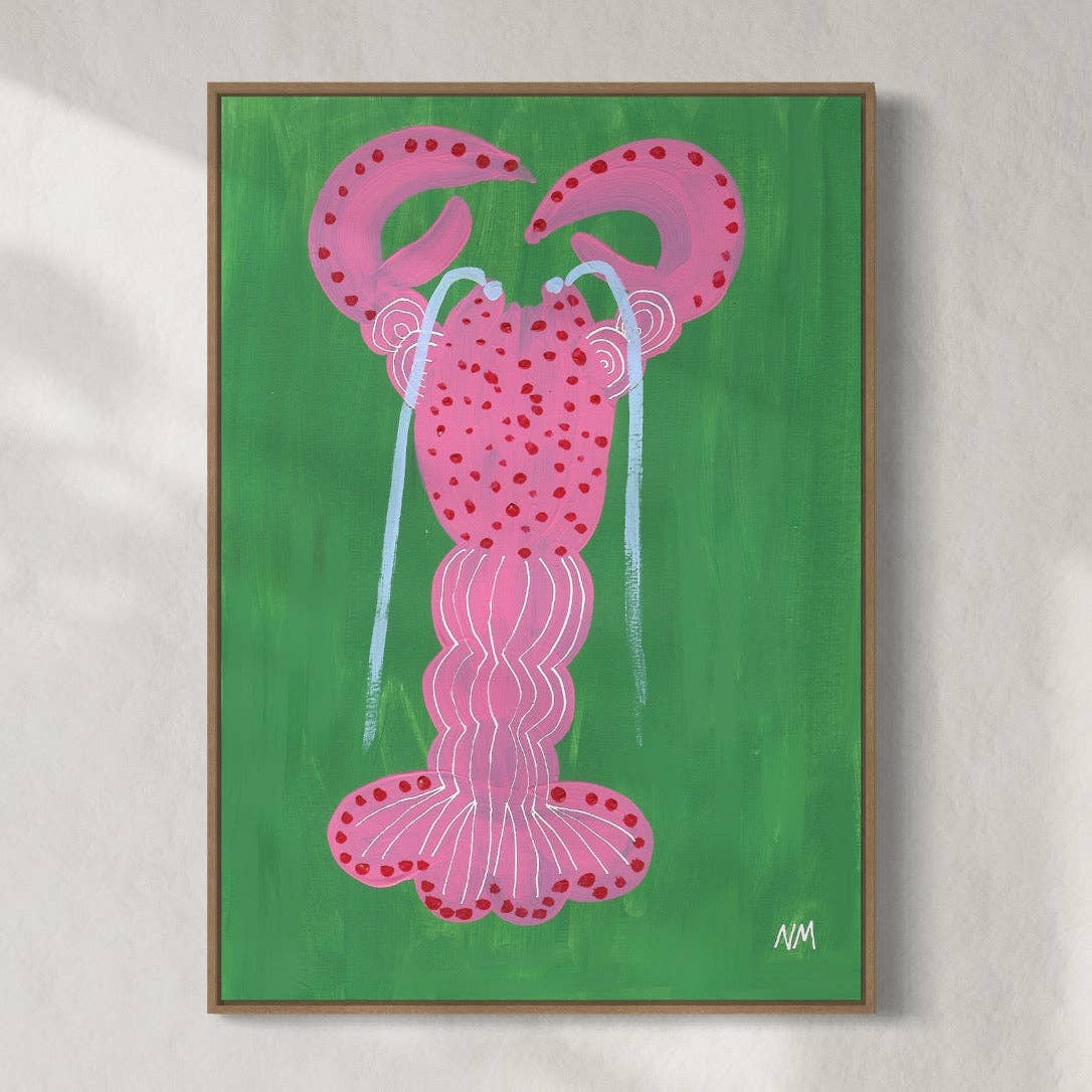 Pink Lobster by Nancy McKie - Unframed.