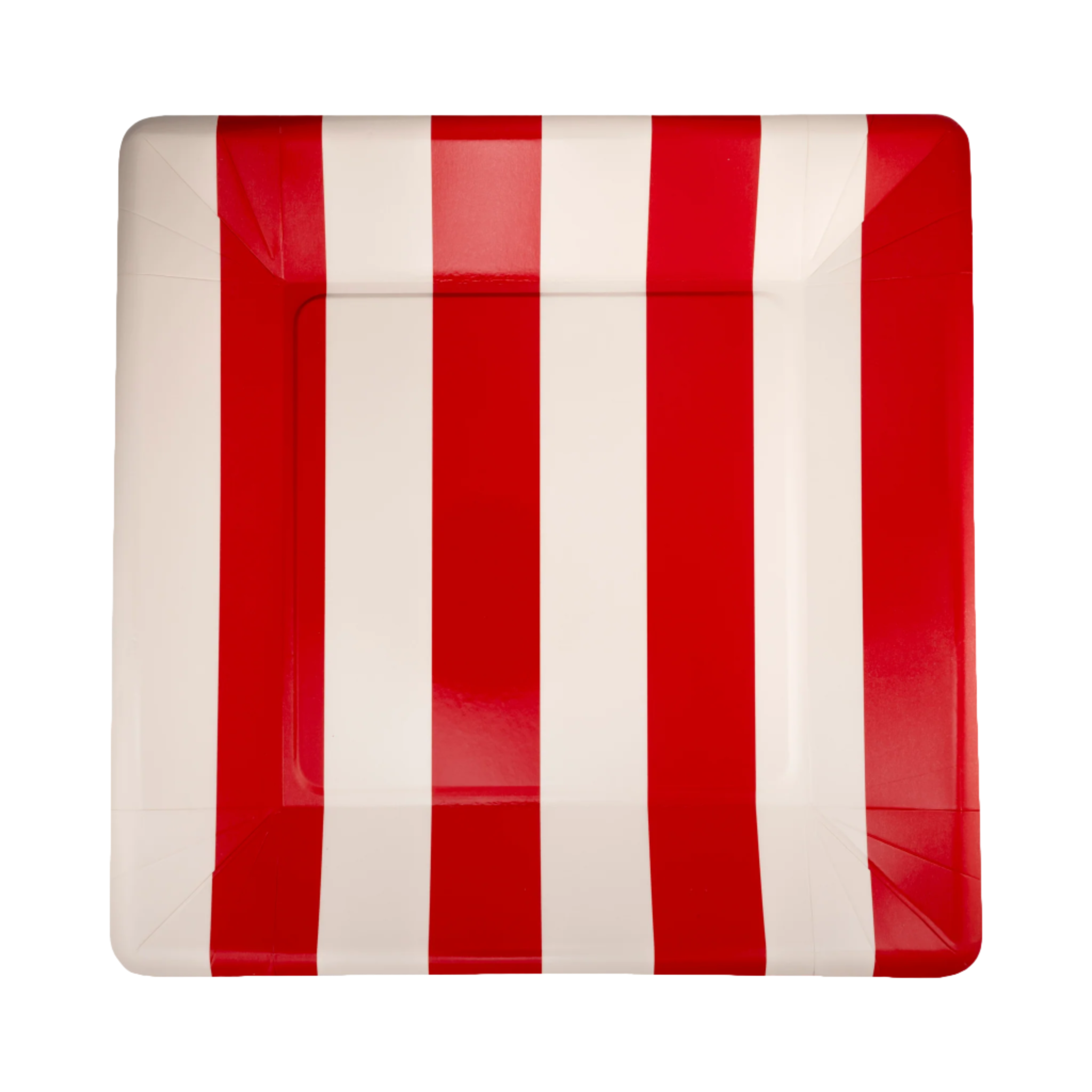 Red and Pink Striped Paper Plates