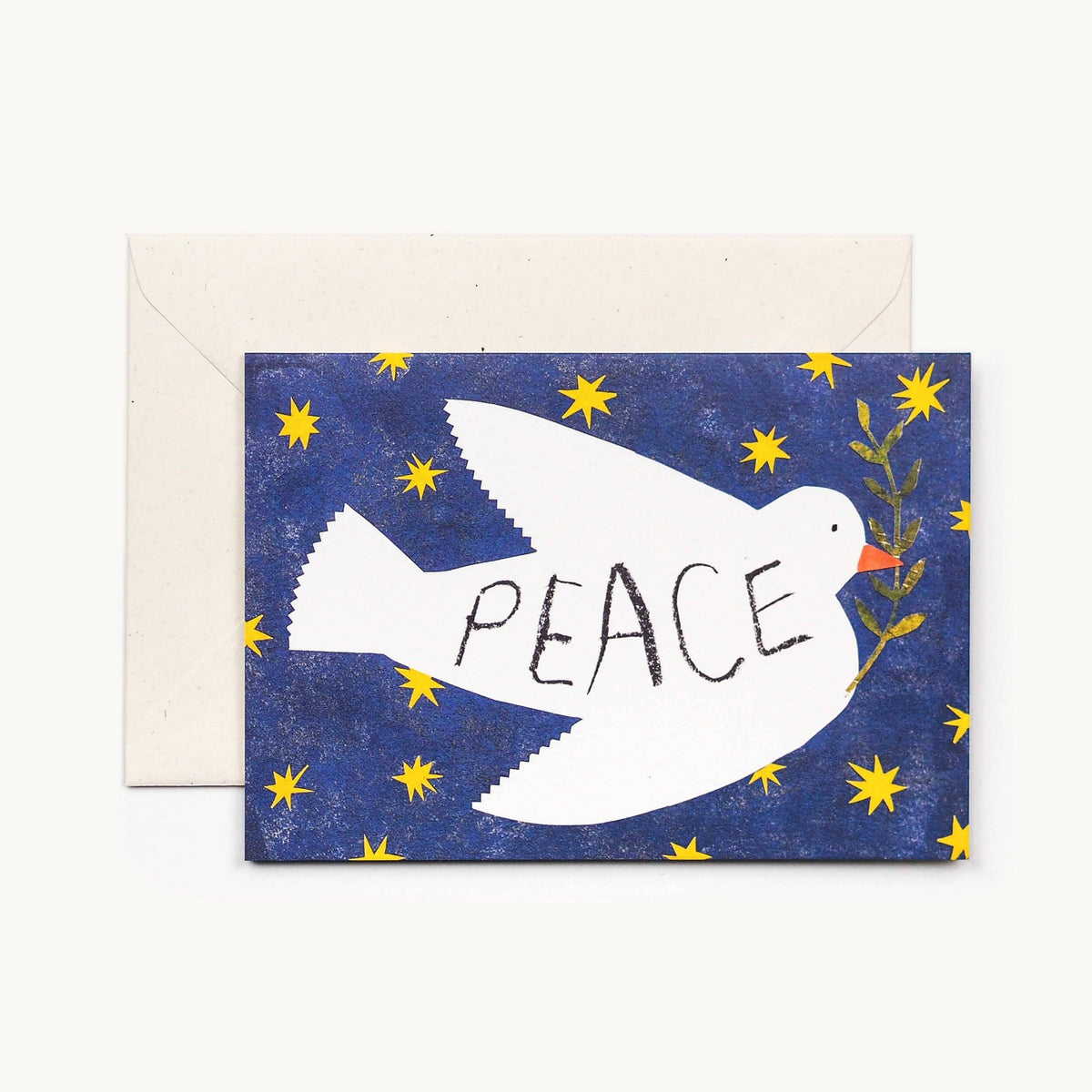 Hadley Christmas card of a white peace dove against a starry night sky