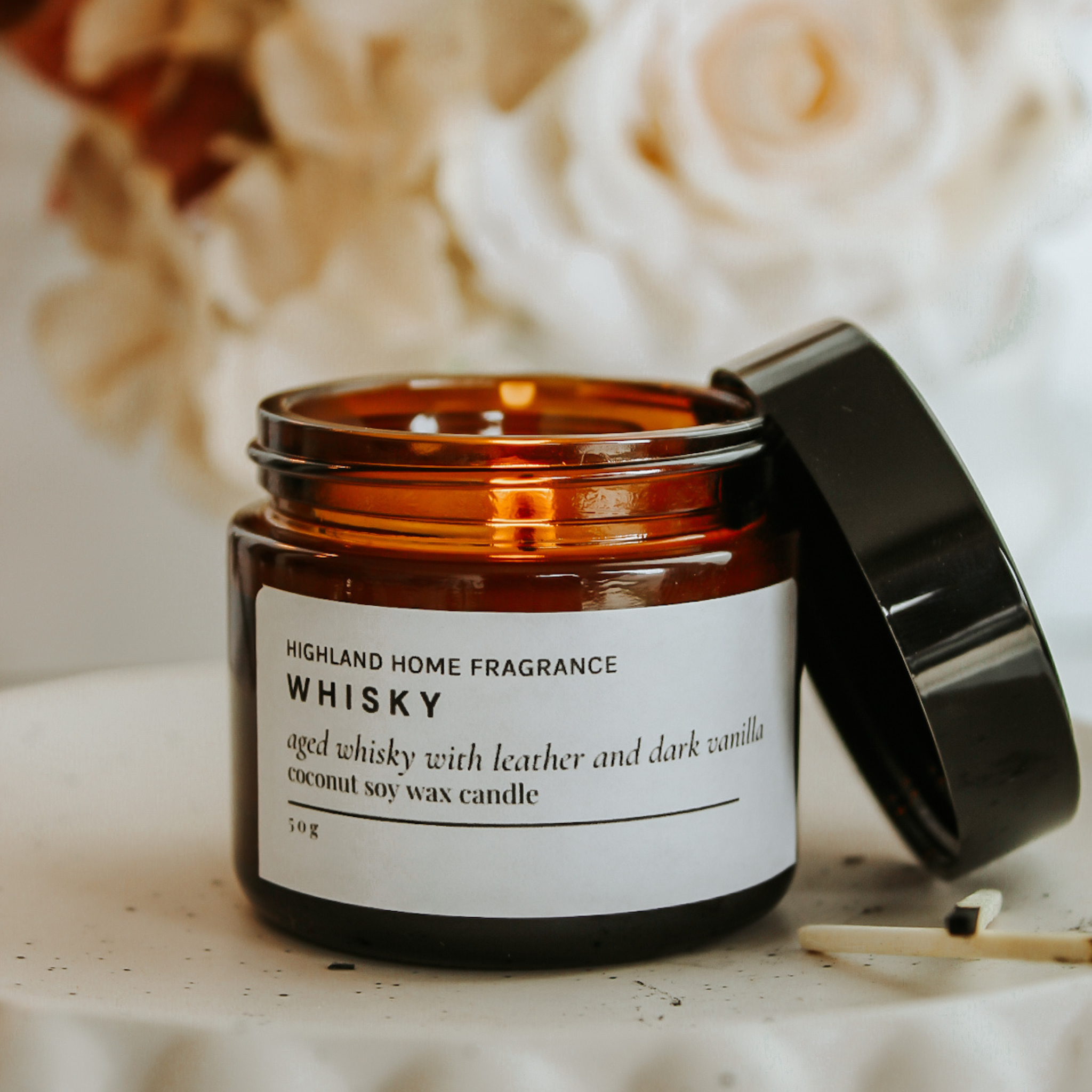 Whisky | Whisky & Leather | 50g Mini Travel Soy Candle