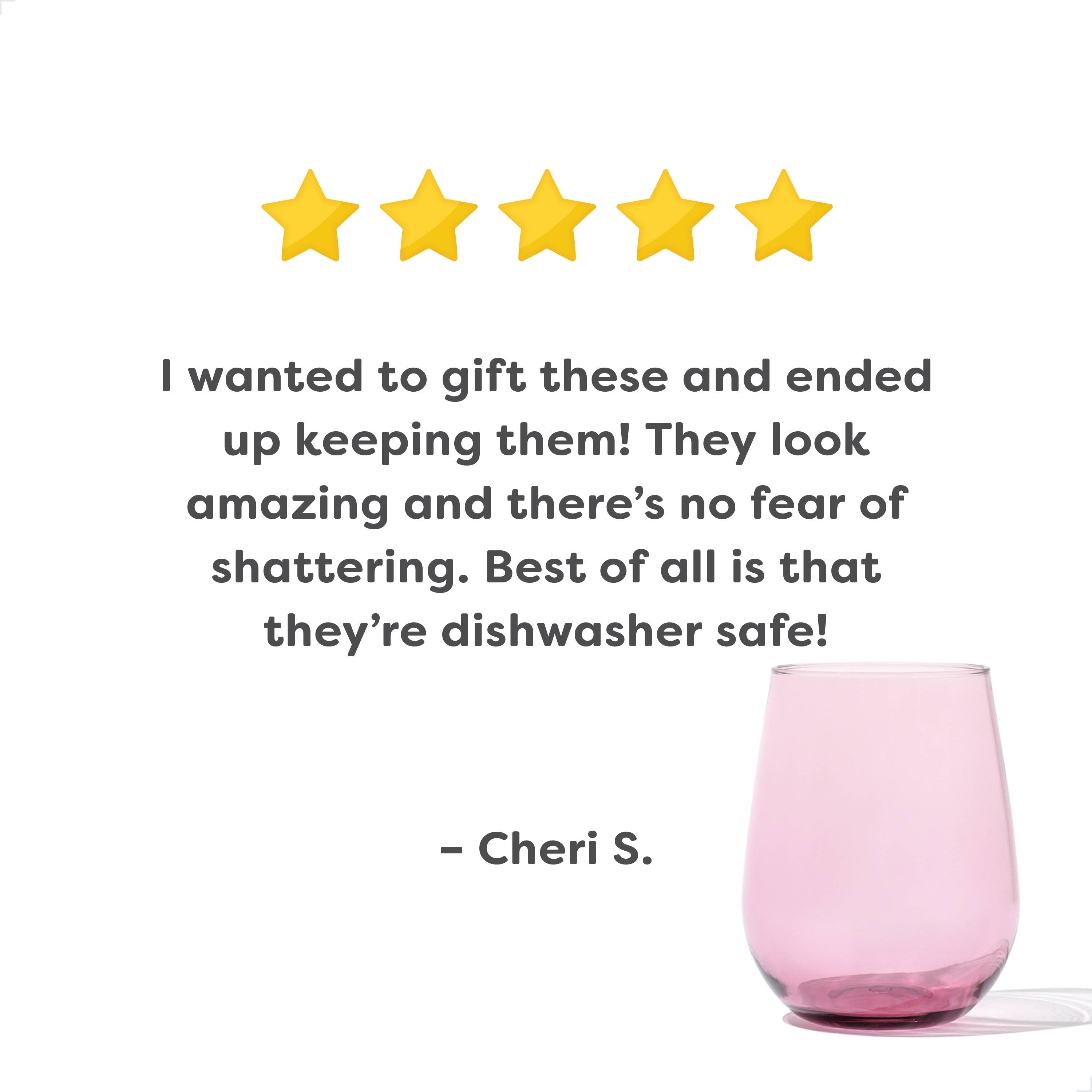 Unbreakable Stemless Wine Glasses SET OF 4