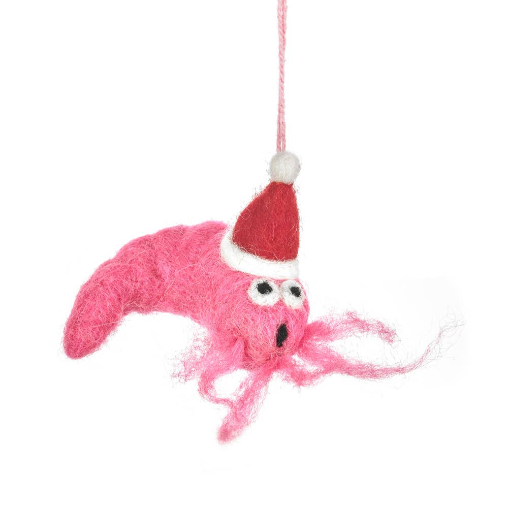 Festive Prawn Christmas Ornament