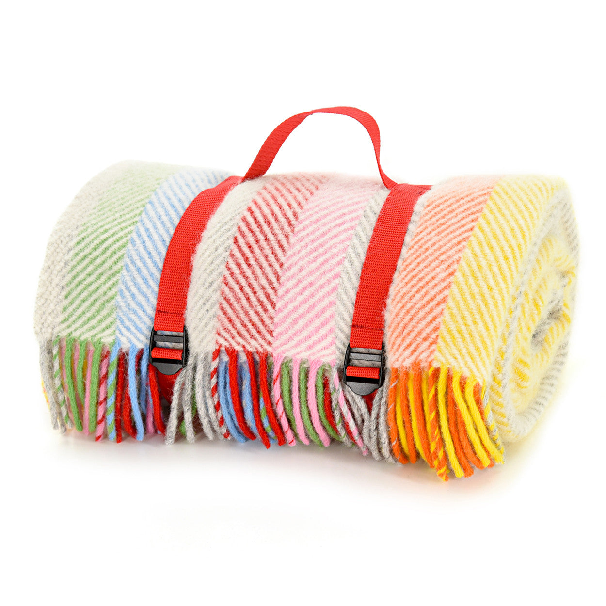 Tweedmill Polo Wool Picnic Rug – Rainbow Stripe
