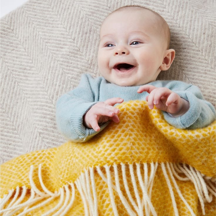 Pram Blanket Beehive Yellow