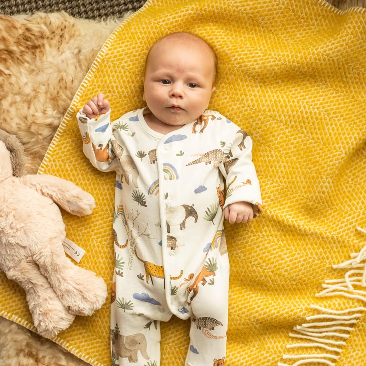 Pram Blanket Beehive Yellow