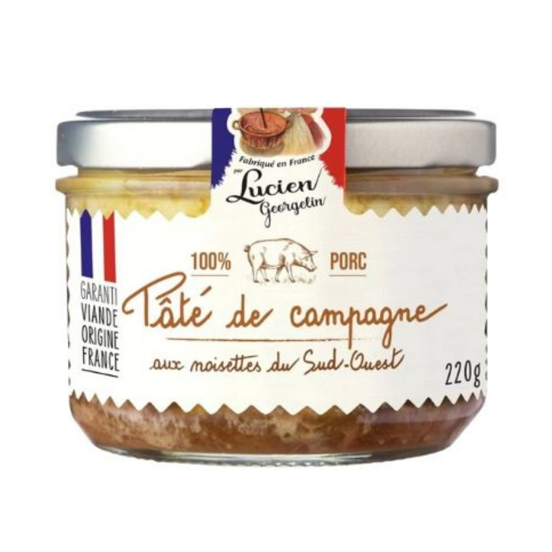 Lucien Georgelin Country Pate with South West Hazelnut 220g
